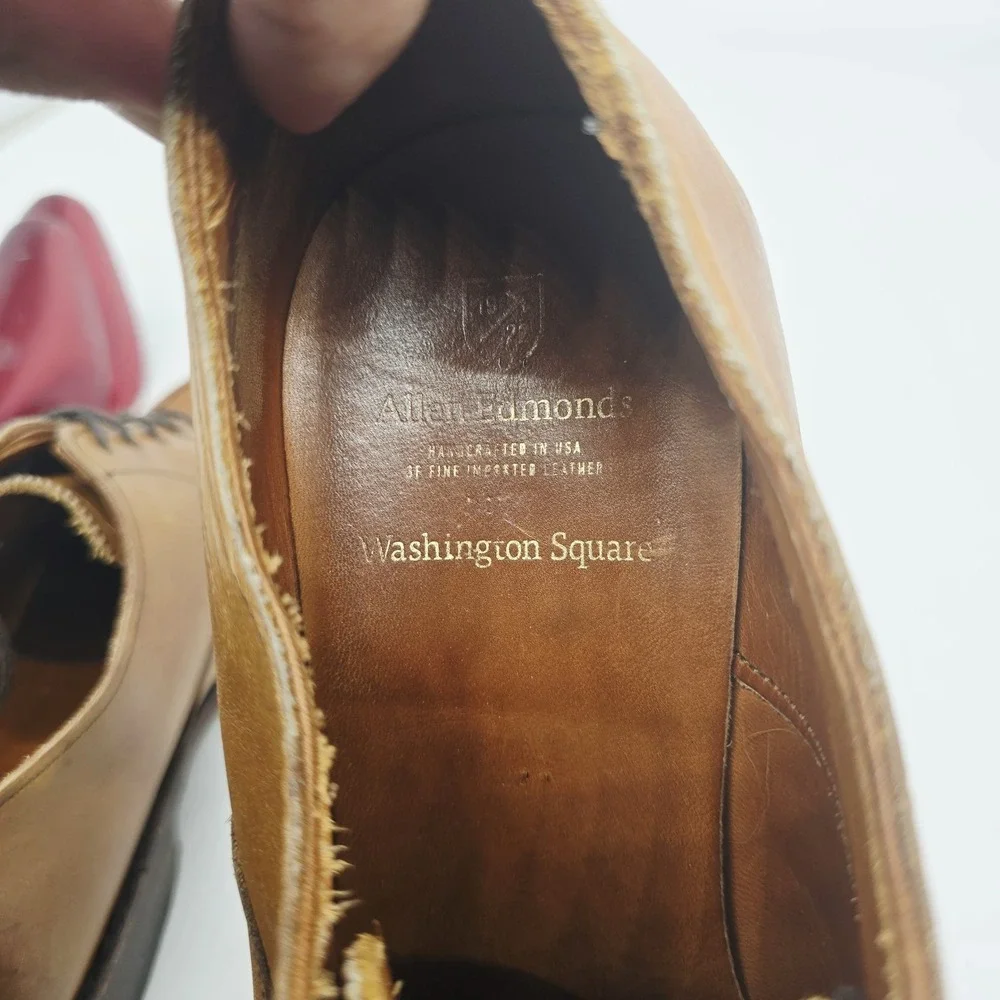 Allen Edmonds Washington Square Mens 10 D Walnut Wingtip Oxford Dress Shoe Brown